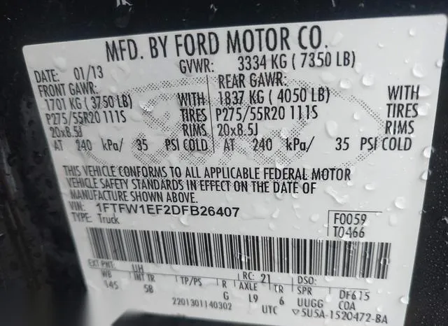 1FTFW1EF2DFB26407 2013 2013 Ford F-150- FX4 9