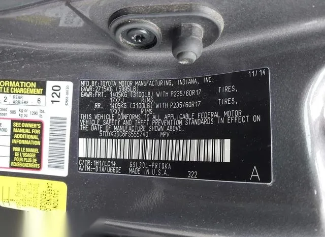 5TDYK3DC6FS555740 2015 2015 Toyota Sienna- Xle 8 Passenger 9