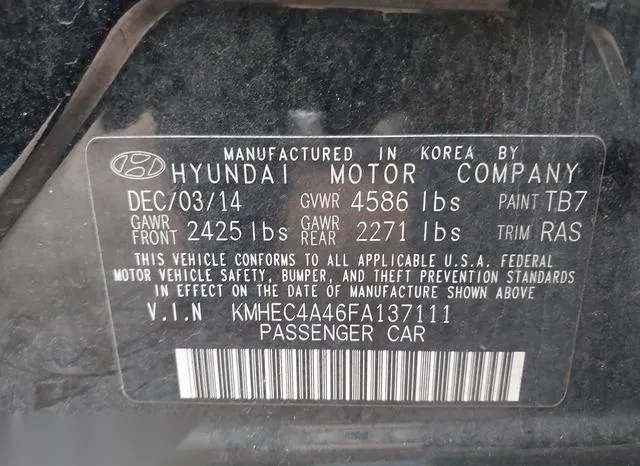 KMHEC4A46FA137111 2015 2015 Hyundai Sonata- Hybrid 9