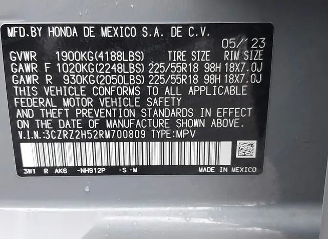 3CZRZ2H52RM700809 2024 2024 Honda HR-V- Sport 9