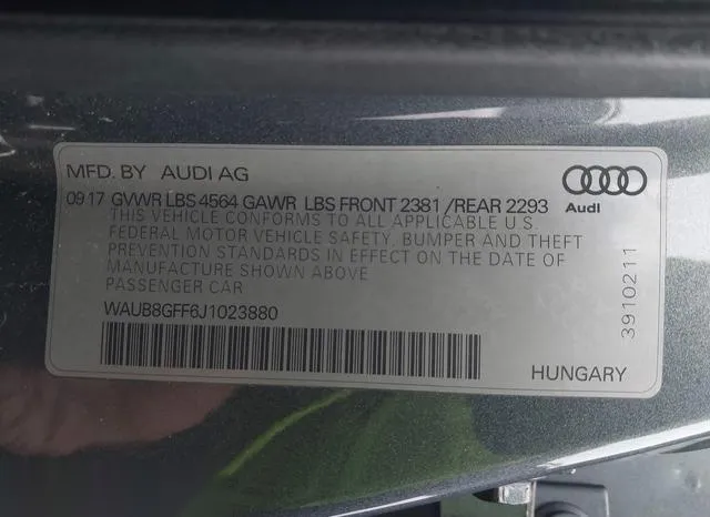 WAUB8GFF6J1023880 2018 2018 Audi A3- 2-0T Premium/2-0T Tech 9