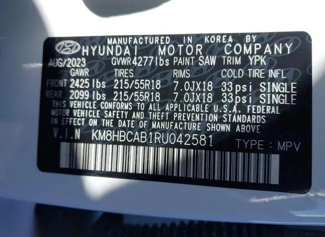 KM8HBCAB1RU042581 2024 2024 Hyundai Kona- Sel 9