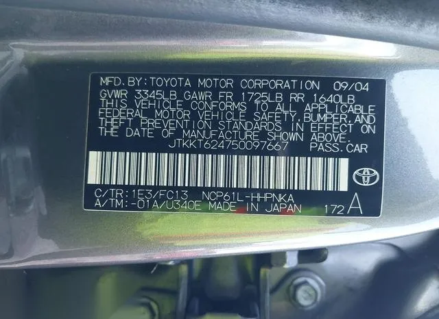 JTKKT624750097667 2005 2005 Scion XA 9