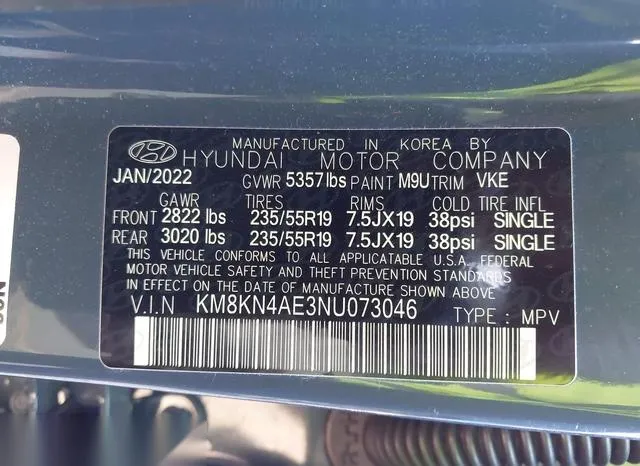 KM8KN4AE3NU073046 2022 2022 Hyundai Ioniq 5- Sel 9