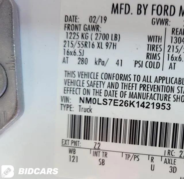 NM0LS7E26K1421953 2019 2019 Ford Transit- Connect XL 9