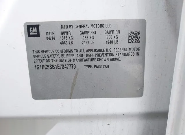 1G1PC5SB1E7347779 2014 2014 Chevrolet Cruze- 1Lt Auto 9