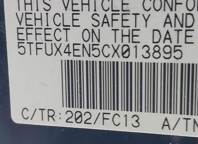 5TFUX4EN5CX013895 2012 2012 Toyota Tacoma- Access Cab 9