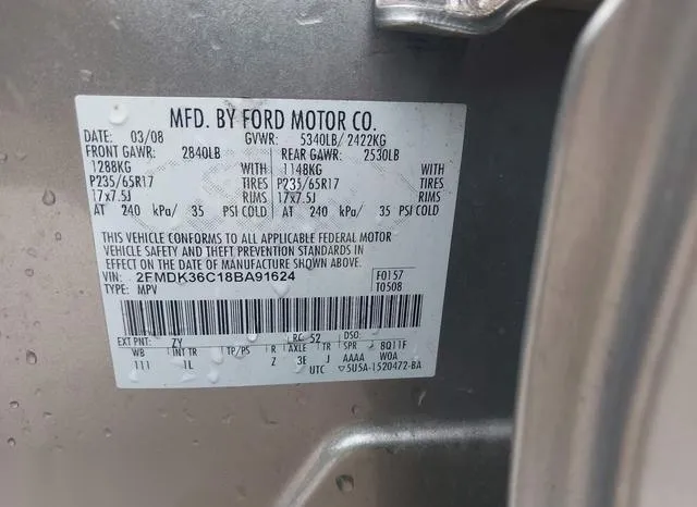 2FMDK36C18BA91624 2008 2008 Ford Edge- SE 9