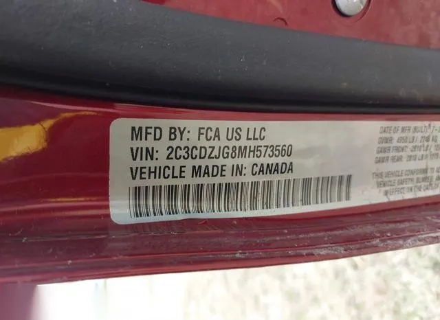 2C3CDZJG8MH573560 2021 2021 Dodge Challenger- GT 9