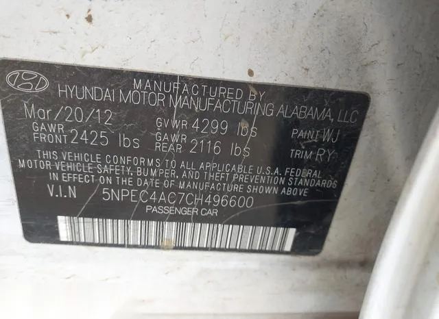 5NPEC4AC7CH496600 2012 2012 Hyundai Sonata- SE 9