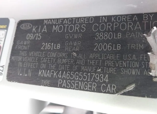 KNAFK4A65G5517934 2016 2016 KIA Forte- LX 9