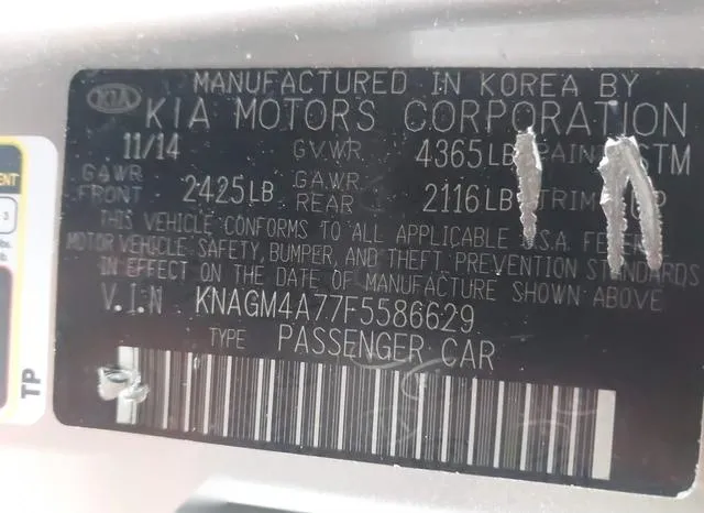 KNAGM4A77F5586629 2015 2015 KIA Optima- LX 9