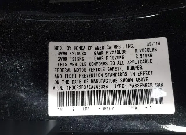 1HGCR2F37EA243338 2014 2014 Honda Accord- LX 9