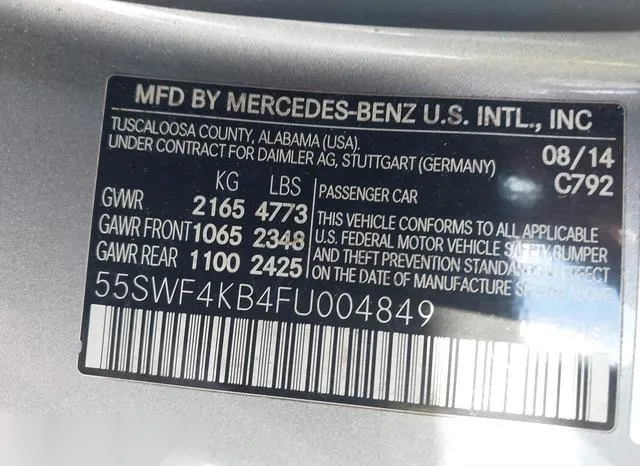 55SWF4KB4FU004849 2015 2015 Mercedes-Benz C 300- 4Matic/Lux 9