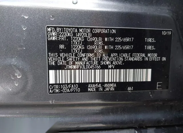 JTMRWRFV3LD045766 2020 2020 Toyota RAV4- Hybrid Xle 9