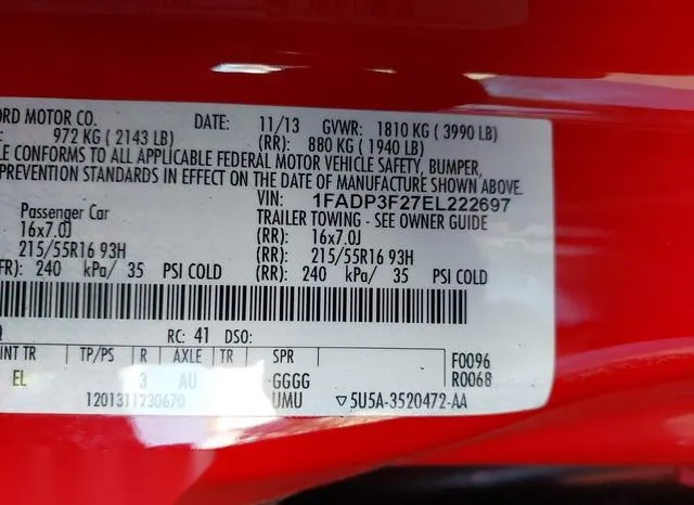 1FADP3F27EL222697 2014 2014 Ford Focus- SE 9