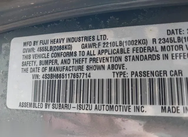 4S3BH665117657714 2001 2001 Subaru Outback 9