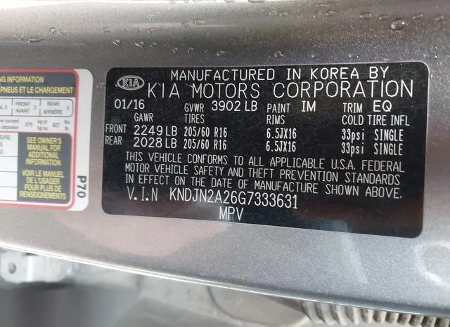 KNDJN2A26G7333631 2016 2016 KIA Soul 9