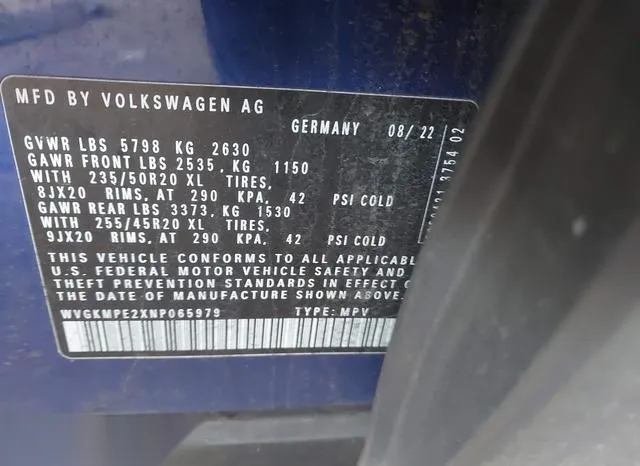 WVGKMPE2XNP065979 2022 2022 Volkswagen ID-4- Pro S 9