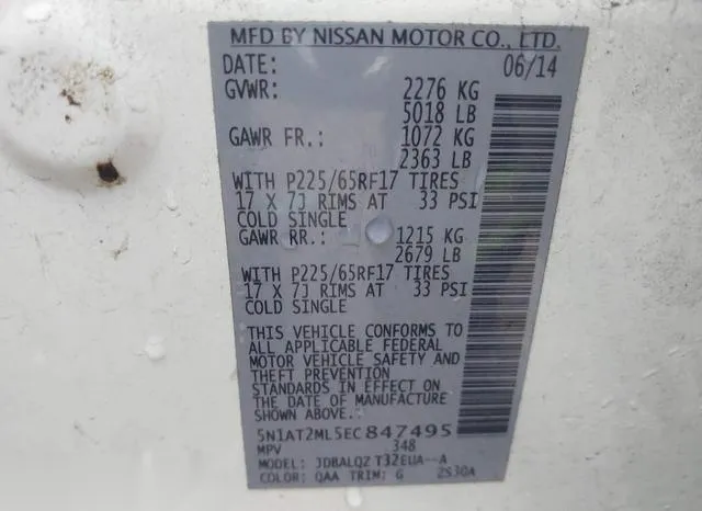 5N1AT2ML5EC847495 2014 2014 Nissan Rogue- SV 9