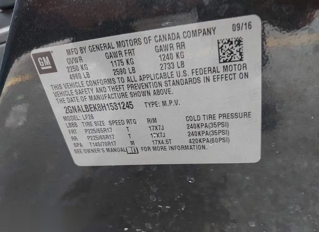 2GNALBEK8H1531245 2017 2017 Chevrolet Equinox- LS 9