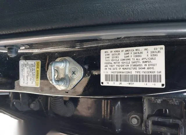 1HGCP26869A122842 2009 2009 Honda Accord- 2-4 Ex-L 9