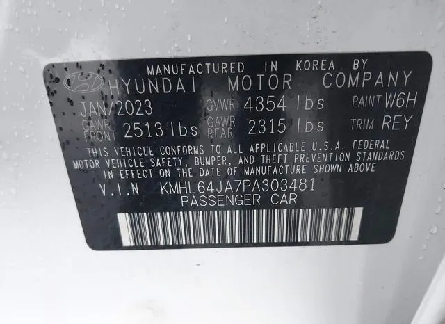 KMHL64JA7PA303481 2023 2023 Hyundai Sonata- Sel 9