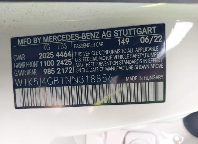 W1K5J4GB1NN318856 2022 2022 Mercedes-Benz Cla 250 Coupe 9