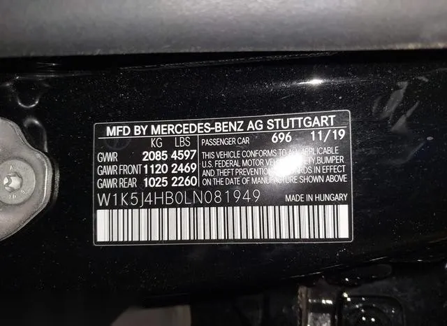 W1K5J4HB0LN081949 2020 2020 Mercedes-Benz CLA 250- 4Matic 9