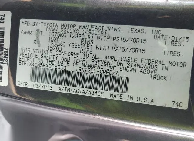 5TFTX4CN5FX056653 2015 2015 Toyota Tacoma 9