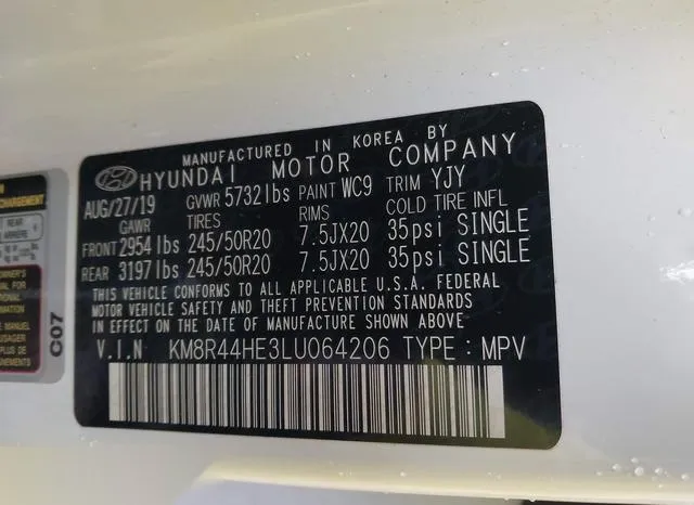 KM8R44HE3LU064206 2020 2020 Hyundai Palisade- Sel 9