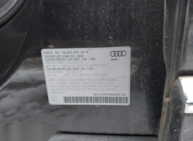 WA1LFAFP5EA092742 2014 2014 Audi Q5- 2-0T Premium 9