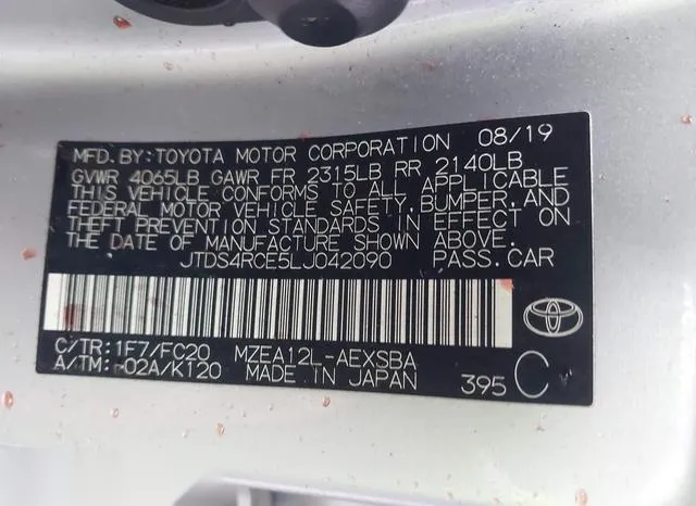 JTDS4RCE5LJ042090 2020 2020 Toyota Corolla- SE 9