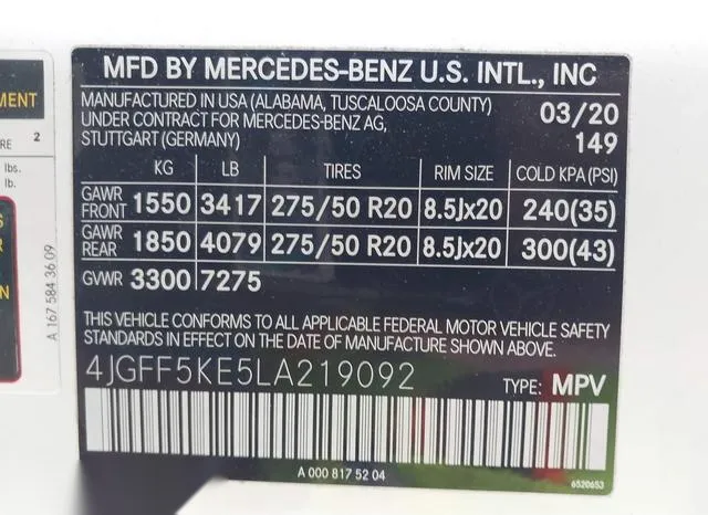 4JGFF5KE5LA219092 2020 2020 Mercedes-Benz GLS 450- 4Matic 9