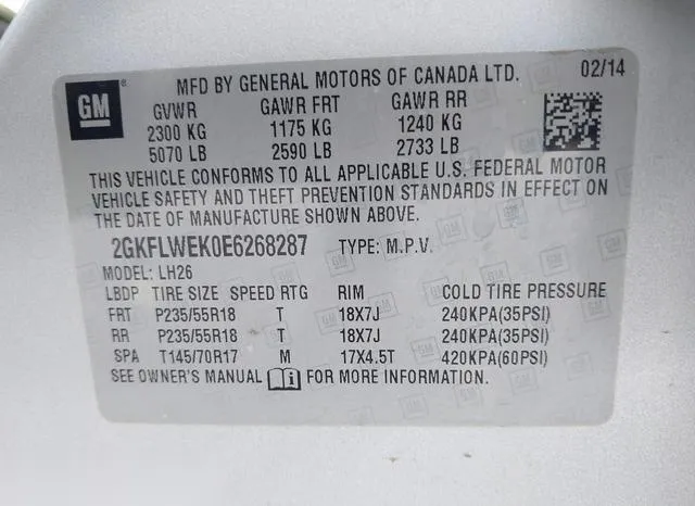 2GKFLWEK0E6268287 2014 2014 GMC Terrain- Sle-2 9