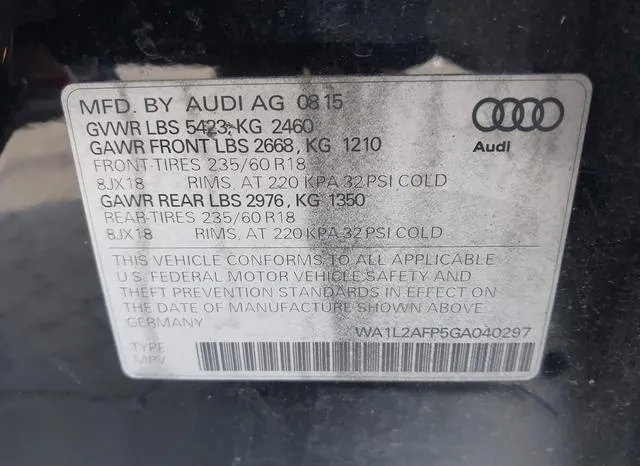 WA1L2AFP5GA040297 2016 2016 Audi Q5- 2-0T Premium 9