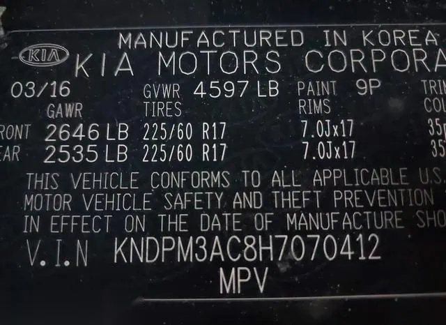 KNDPM3AC8H7070412 2017 2017 KIA Sportage- LX 9