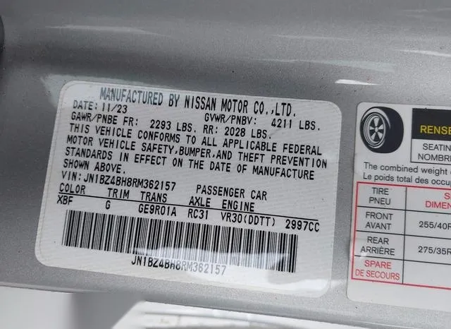 JN1BZ4BH8RM362157 2024 2024 Nissan Z- Performance Auto 9