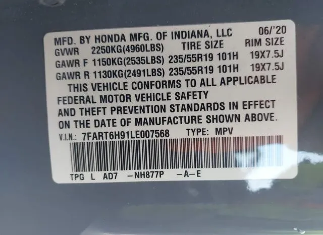 7FART6H91LE007568 2020 2020 Honda CR-V- Hybrid Touring 9