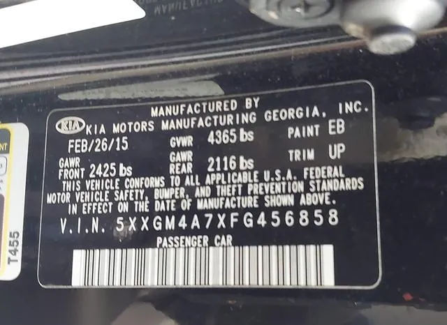 5XXGM4A7XFG456858 2015 2015 KIA Optima- LX 9