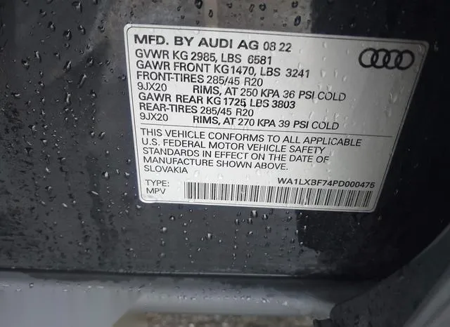 WA1LXBF74PD000475 2023 2023 Audi Q7- Premium Plus 55 Tfsi Q 9