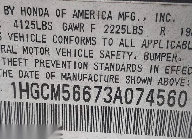 1HGCM56673A074560 2003 2003 Honda Accord- 2-4 EX 9