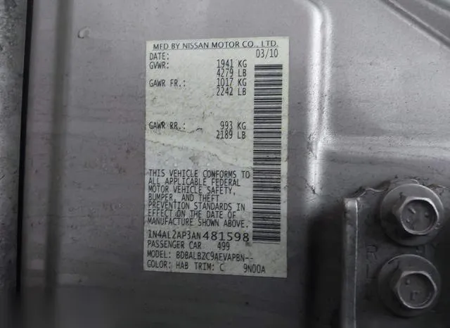 1N4AL2AP3AN481598 2010 2010 Nissan Altima- 2-5 S 9