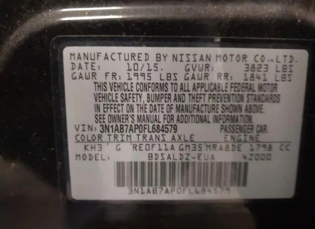 3N1AB7AP0FL684579 2015 2015 Nissan Sentra- SV 9