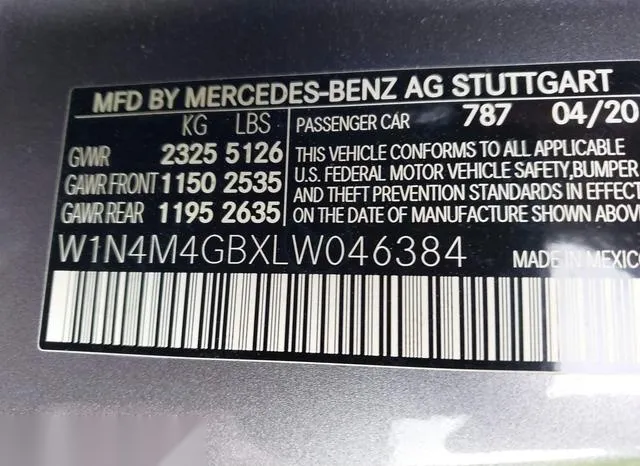 W1N4M4GBXLW046384 2020 2020 Mercedes-Benz GLB-Class- GLB250 9