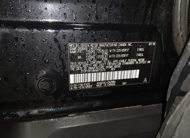 2T3P1RFV8KW070475 2019 2019 Toyota RAV4- Xle 9