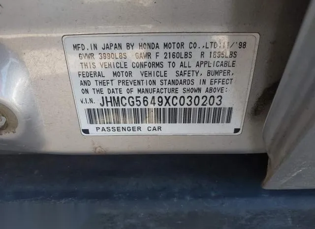 JHMCG5649XC030203 1999 1999 Honda Accord- LX 9