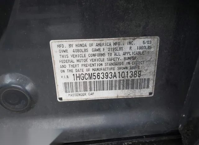 1HGCM56393A101389 2003 2003 Honda Accord- 2-4 LX 9