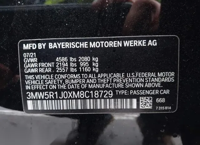 3MW5R1J0XM8C18729 2021 2021 BMW 3 Series- 330I 9