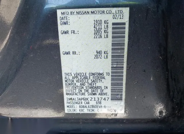 1N4AL3AP6DC213747 2013 2013 Nissan Altima- 2-5 S 9